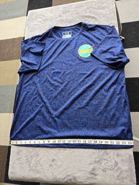 NASA mens blue heathered performance graphic T shirt XL